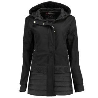 Geographical Norway Damen Softshelljacke Bonheur Lady 056 Winterjacke Kapuze Schwarz