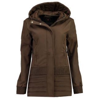 Geographical Norway Damen Softshelljacke Bonheur Lady 056 Winterjacke Kapuze Braun