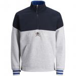 JACK & JONES Herren Sweatshirt Pullover Jorchester Sweat Half Zip Turtle Neck Dunkelblau