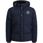 JACK & JONES Daunenjacke Jjsure Steppjacke Pufferjacke Winterjacke Kapuze Dunkelblau