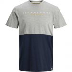 JACK & JONES Herren T-Shirt Jorstation Mehrfarbig Sommer Rundhals Regular Fit Grau