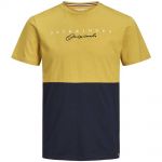 JACK & JONES Herren T-Shirt Jorstation Mehrfarbig Sommer Rundhals Regular Fit Gelb