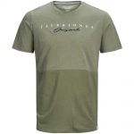 JACK & JONES Herren T-Shirt Jorstation Mehrfarbig Sommer Rundhals Regular Fit Gr�n