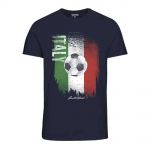 JACK & JONES Herren T-Shirt Jorfoos Sport-Print Rundhals Sommer Regular Fit Dunkelblau