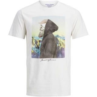 JACK & JONES Herren T-Shirt Jorskulling Totenkopf Rundhals Sommer Regular Fit Wei�