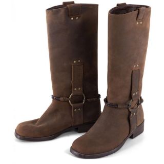 Friis & Company Damen Lederstiefel Dunkelbraun Boots gerader Schaft Braun