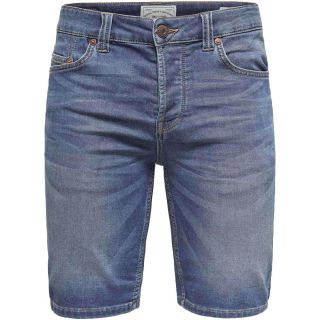 ONLY & SONS Herren Jeans Shorts Bull Jog kurze Hose Sommer-Shorts Stretch Slim Blau