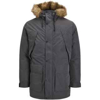 Jack & Jones Herren Parka Jjsuper Winterjacke Jacke Mantel Outdoorjacke Casual Dunkelgrau
