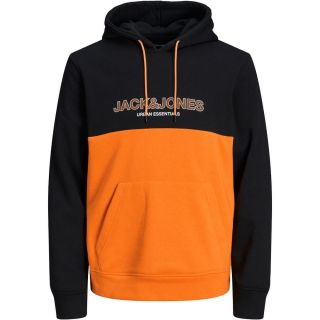 Jack & Jones Herren Kapuzenpullover Jjeurban Hoodie Sweatshirt Pullover Kapuze Orange-Navy
