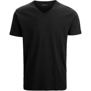 SELECTED HOMME Herren T-Shirt Shxbasic Tee V-Neck Basic Shirt V-Ausschnitt Schwarz