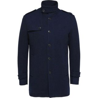 SELECTED HOMME Mantel Slhcovent Wollmantel Wintermantel Einreiher Herrenmantel Blau