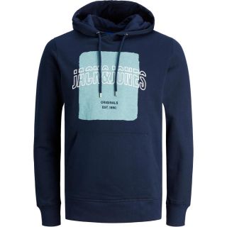 Jack & Jones Herren Kapuzenpullover Jorartist Hoodie Sweatshirt Pullover Kapuze Dunkelblau
