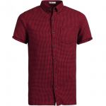 Jack & Jones Herren Trachtenhemd Jorjohan Kurzarm Hemd Casual Karohemd Kariert Rot