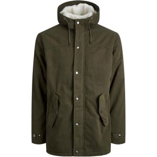 Jack & Jones Herren Winterjacke Jjstate Parka Wintermantel Outdoor Teddyfell Oliv