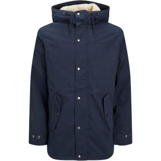 Jack & Jones Herren Winterjacke Jjstate Parka Wintermantel Outdoor Teddyfell Dunkelblau
