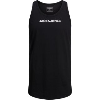 Jack & Jones Herren Tank Top Jcothx Ger Print vorne & hinten Long Line U-Neck Schwarz