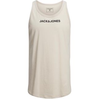 Jack & Jones Herren Tank Top Jcothx Ger Print vorne & hinten Long Line U-Neck Beige