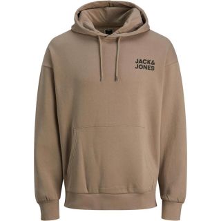 Jack & Jones Herren Kapuzenpullover Jcothx Sweat Hoodie Ger Print vorne & hinten Beige