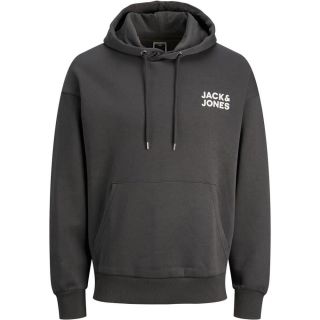 Jack & Jones Herren Kapuzenpullover Jcothx Sweat Hoodie Ger Print vorne & hinten Grau