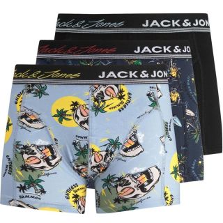Jack & Jones Herren Boxershorts Jacryder Skull Trunks 3 Pack Retroshorts 3er Pack