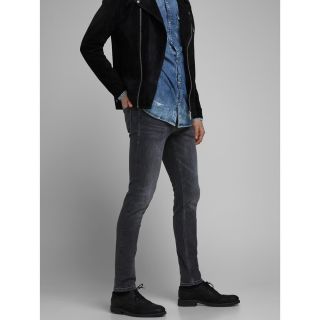 JACK & JONES Herren Jeans Glenn Am 817 Slim Fit Stretch Sportlich Schmal Black Denim