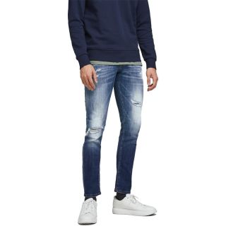 Jack & Jones Herren Jeans Jjiglenn Jjfox Ge 740 Slim Fit Destroyed Vintage Blau Blue Denim