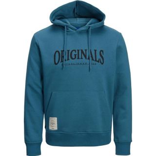 Jack & Jones Herren Kapuzenpullover Jorbridge Sweat Hoodie Sweatshirt Print Blau