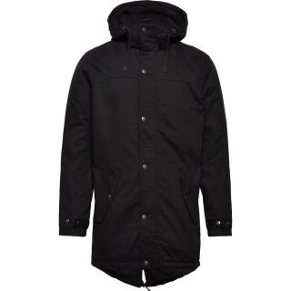 Jack & Jones Herren Winterjacke Jwhbento Parka Wintermantel Outdoor Teddyfell Schwarz