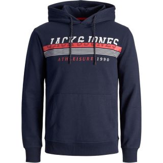 Jack & Jones Herren Kapuzenpullover Jjiron Sweat Hoodie K�ngurutasche Streetwear Dunkelblau