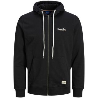 Jack & Jones Herren Sweatjacke Jortons Sweat Zip Hoody K�ngurutasche Streetwear Schwarz