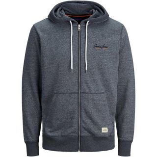 Jack & Jones Herren Sweatjacke Jortons Sweat Zip Hoody K�ngurutasche Streetwear Dunkelblau meliert