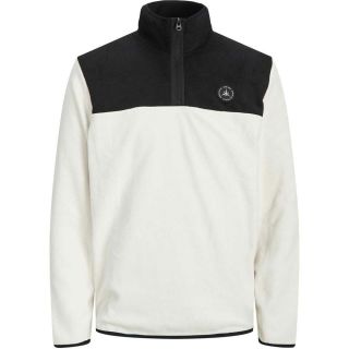 JACK & JONES Fleecejacke Jcotech Polar Sweat Stehkragen Colorblocking Winter Beige