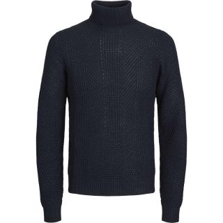 Jack & Jones Herren Strickpullover Jwhstanford Rollkragenpullover Strukturstrick Dunkelblau
