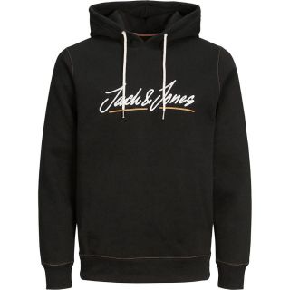 Jack & Jones Herren Kapuzenpullover Jwhtons Upscale Sweat Hoodie Print Schwarz