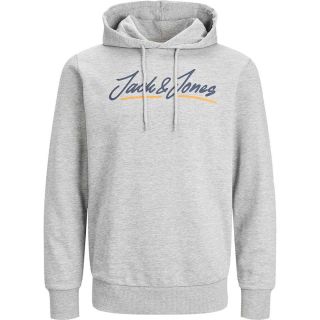 Jack & Jones Herren Kapuzenpullover Jwhtons Upscale Sweat Hoodie Print Hellgrau meliert