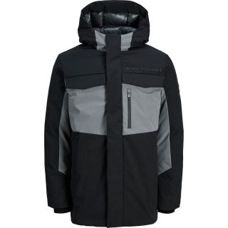 Jack & Jones Herren Winterjacke Jcofriday Parka Colorblocking Outerwear Kapuze Schwarz
