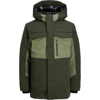 Jack & Jones Herren Winterjacke Jcofriday Parka Colorblocking Outerwear Kapuze Gr�n