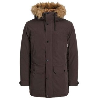 Jack & Jones Herren Winterjacke Jjwinner Parka Webpelzbesatz Outerwear Kapuze Braun