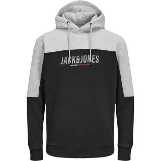 Jack & Jones Herren Kapuzenpullover Jjedan Sweat Hoodie Colorblocking Pullover Schwarz