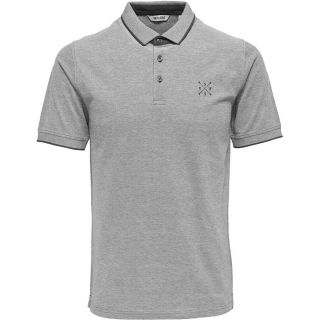 Only & Sons Herren Poloshirt Onsstan Basic Polohemd Einfarbig Pikee Slim Fit Grau