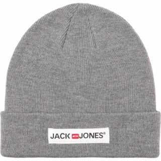 JACK & JONES M�tze Unisex Jacdna Corp Beanie Logo Schwarz Grau Navy Oliv Winter Grau