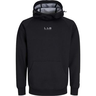 JACK & JONES Kapuzenpullover Jcolab Sweat Sweatshirt K�ngurutasche Print Schwarz Schwarz