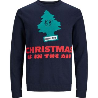 JACK & JONES Strickpullover Jorfestive Xmas Knit Sweatshirt Pulli Weihnachtszeit Dunkelblau