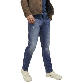 JACK & JONES Herren Jeans Tim Vintage Ge 970 Slim Straight Stretch Ripped Blue Denim