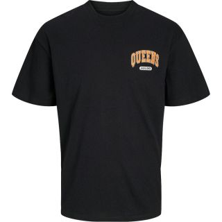 JACK & JONES Herren T-Shirt Jjebradley Weit Geschnitten Print Sommer Relaxed Fit Schwarz