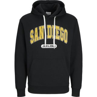 JACK & JONES Herren Kapuzenpullover Bradley Sweat Weit Geschnitten Relaxed Fit Schwarz