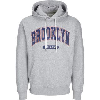 JACK & JONES Herren Kapuzenpullover Bradley Sweat Weit Geschnitten Relaxed Fit Grau