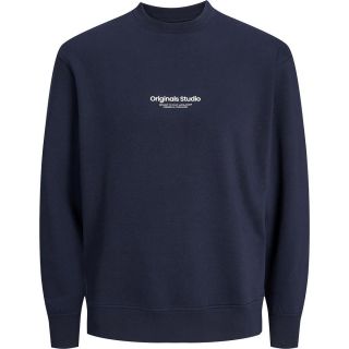 JACK & JONES Herren Sweatshirt Vesterbro Sweat Pullover Rundhals Relaxed Fit Dunkelblau