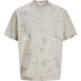 JACK & JONES Herren T-Shirt Jcoopus Baumwolle Gummiprint Oversize Fit Beige