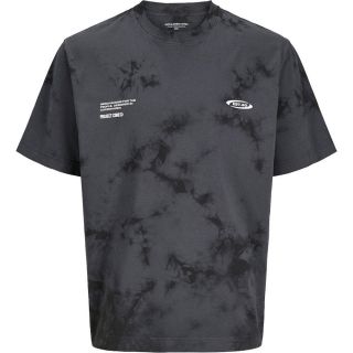 JACK & JONES Herren T-Shirt Jcoopus Baumwolle Gummiprint Oversize Fit Grau